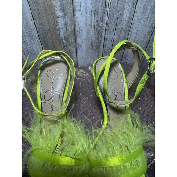 Jessica Simpson Lime Green Neon /yellow Neon Pumps High Heels Size 7M - Picture 8 of 9
